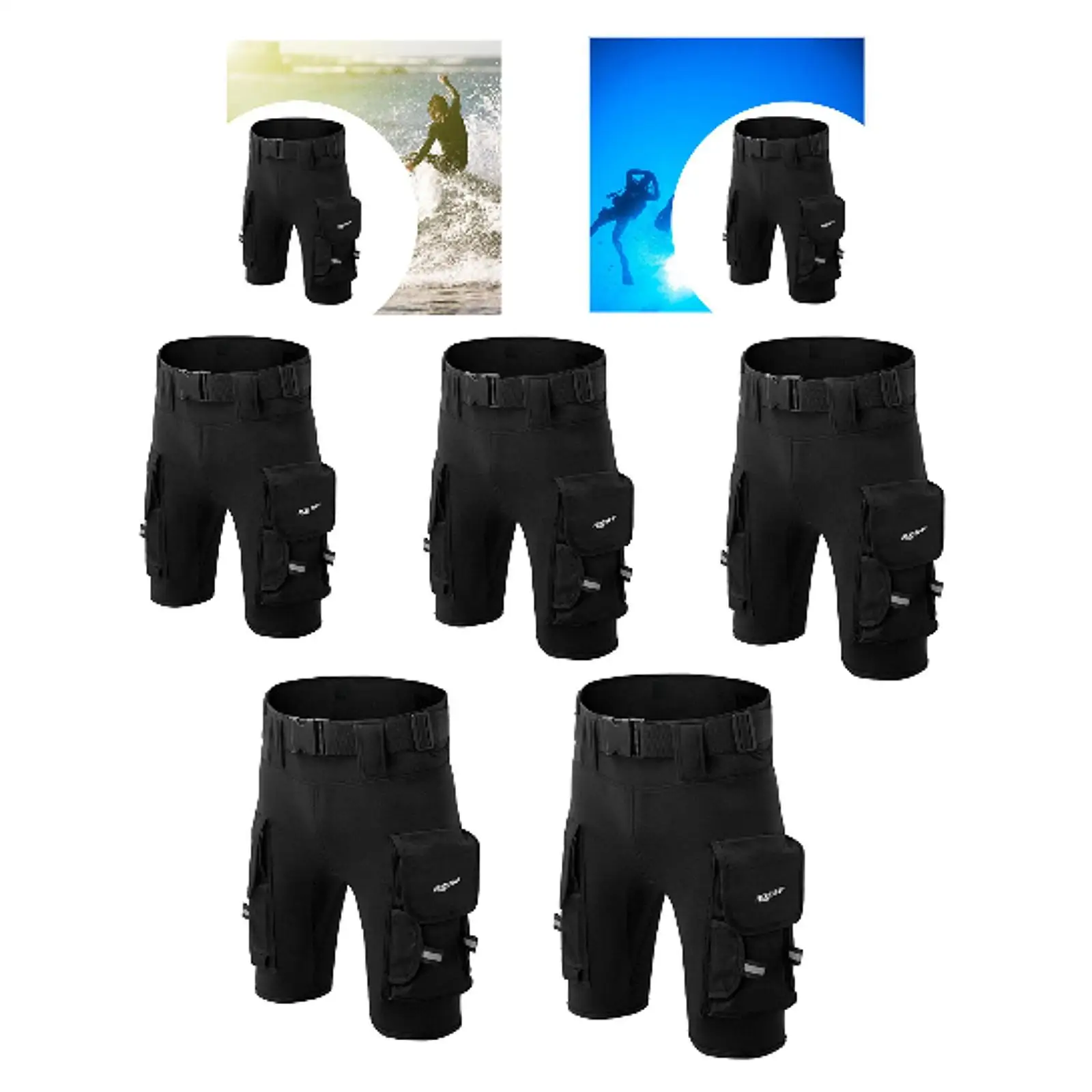 Thick Neoprene Scuba Diving Shorts Adjustable Waist Belt Thermal Waterproof Wetsuit Shorts for Surfing Snorkeling Swimming