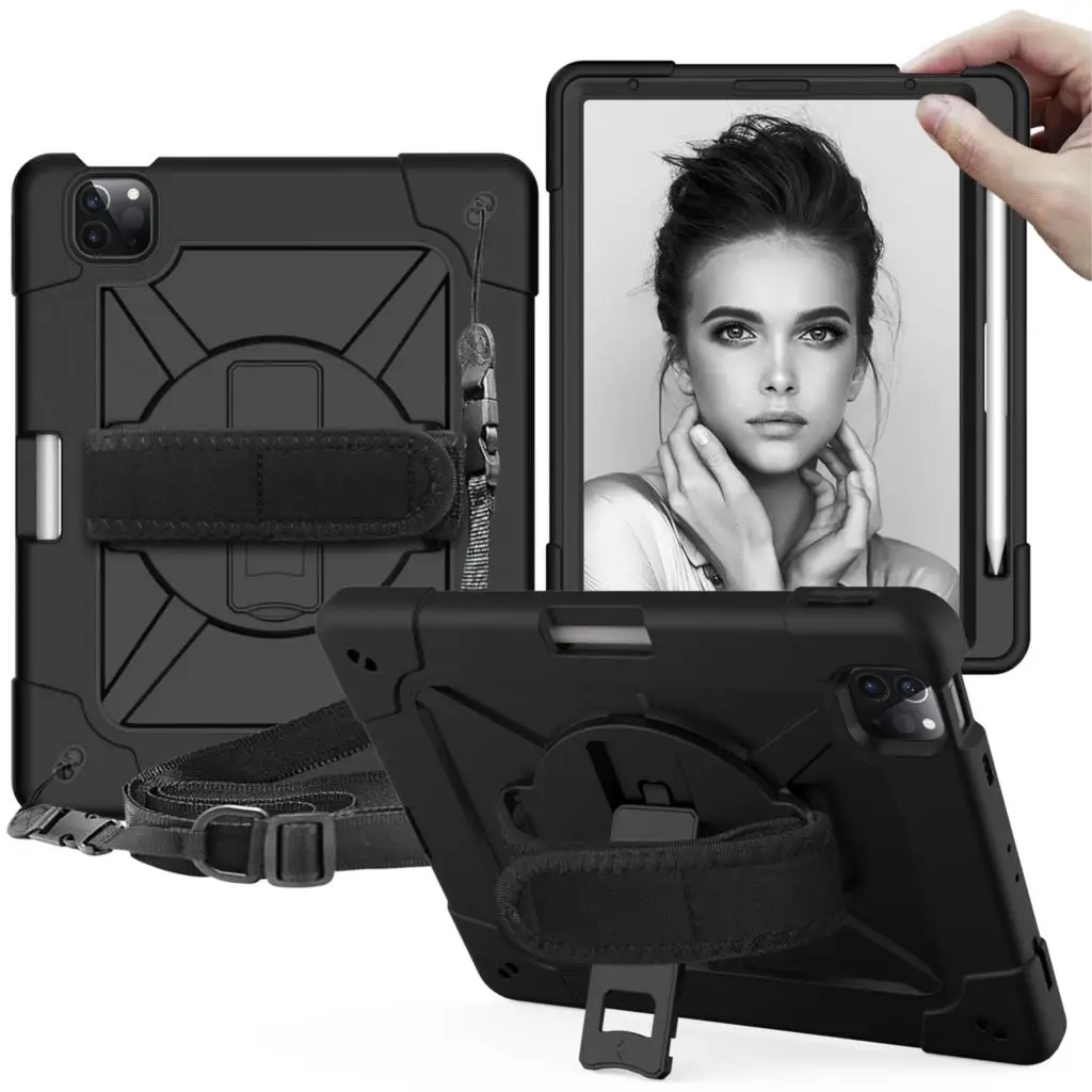 

Case For iPad Air 4th Air 4 10.9 2020 A2324 A2072 Generation with Screen Protective Film Heavy Duty Silicone Cover +Film Pen