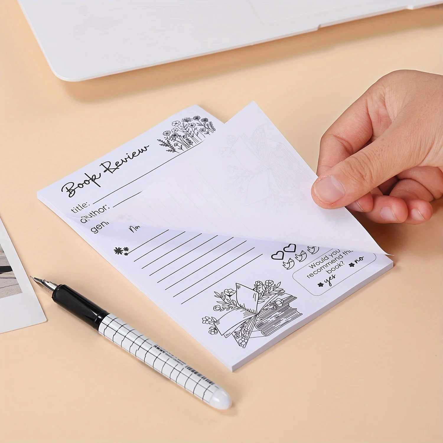 1/2/4 Stück lustiger Buchrezensions-Notizblock, perfektes Geschenk für Buchliebhaber und den täglichen Bürogebrauch, ideal zum Organisieren von Ideen und Notizen. – Detail 6