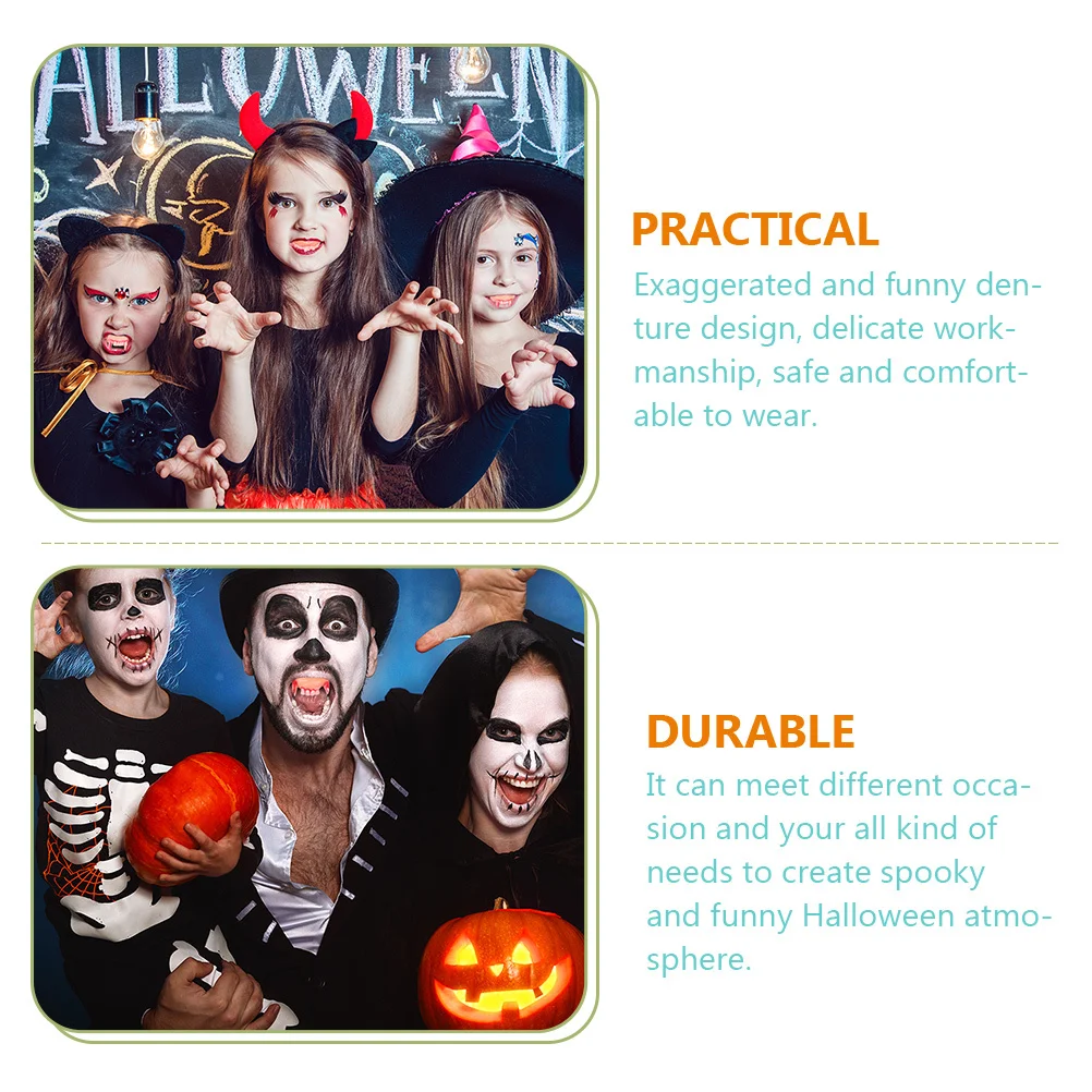 Grappige tanden voor volwassenen 24-delig Halloween nep kunstgebit Eng kostuum feestaccessoires Plastic ontbrekende beugels 12 unieke ontwerpen