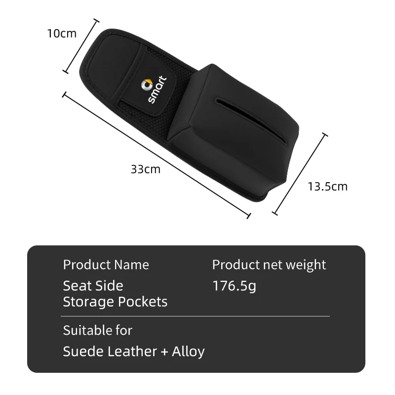 صندوق مناديل جانبية للمقعد التلقائي ملحقات السيارة لـ Smart Fortwo 451 450 453 Forfour EQ Cabrio Crossblade ROADSTER Coupe