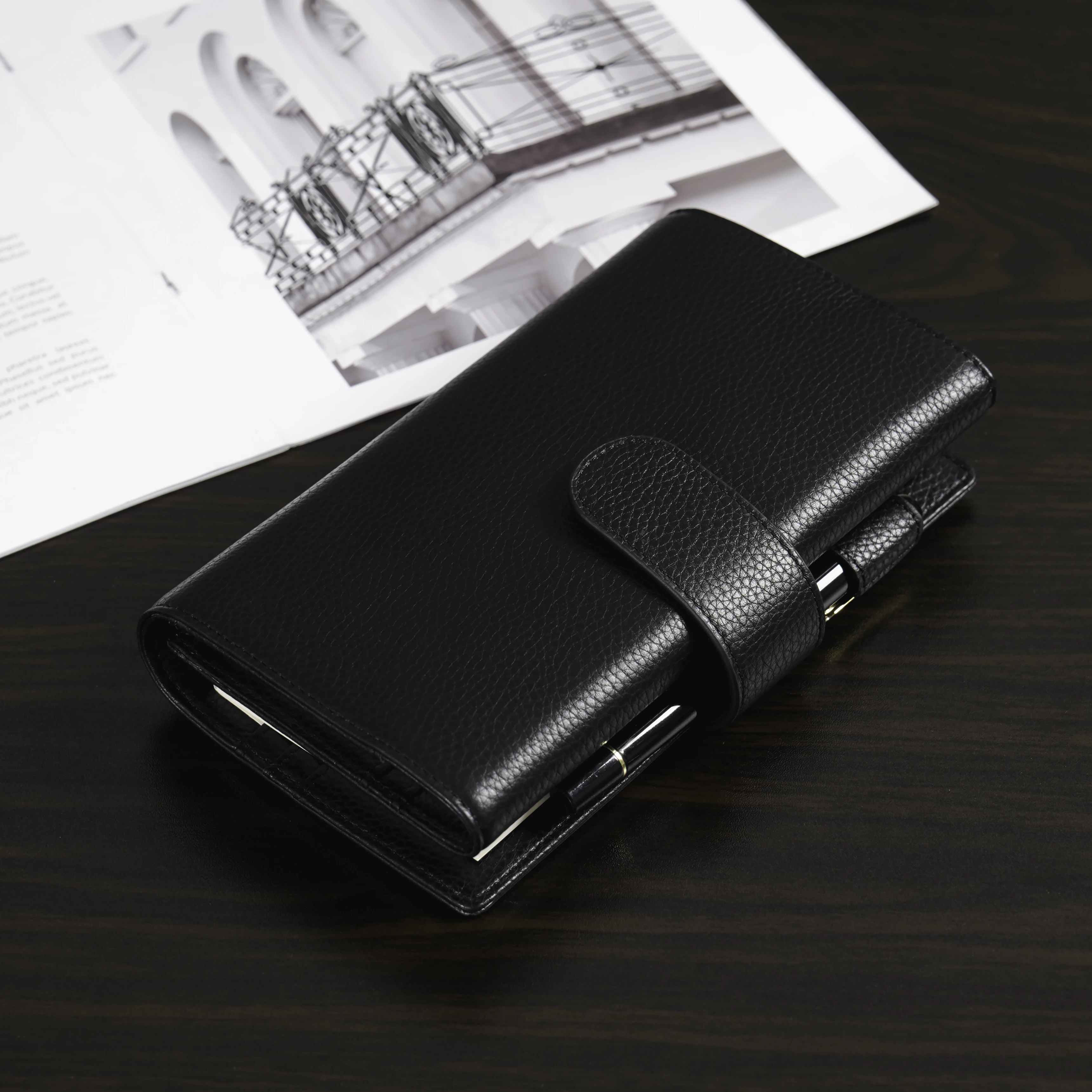 Imagem -05 - Moterm Nova Chegada Capa com Três Dobras sem Bolso Traseiro para Hobonichi Semanas Notebook Seixo Grão Couro Planejador Organizador Agenda