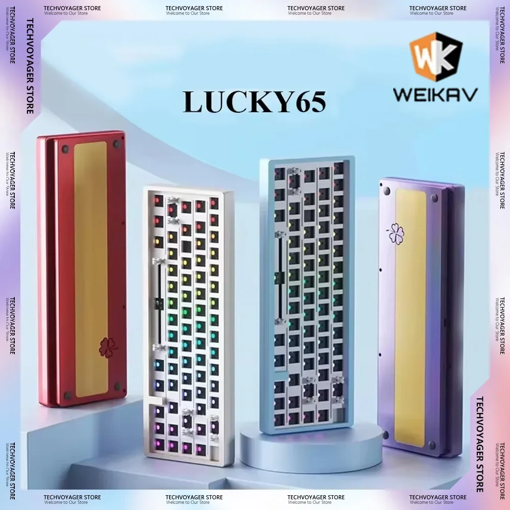 Weikav Lucky65 Mechanical Keyboards Kits  Aluminum Alloy RGB Gasket Wireless Bluetooth 3Mode Gaming Keyboard Kit PC Office Gifts