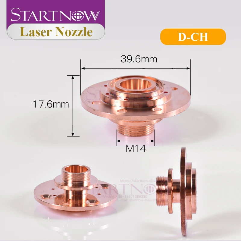 Startnow Laserdüsenanschluss Kupfer Q90 Kaliber 4.0 Faseroptischer Schneidemaschinenkopf Ersatzteile Ausrüstungszubehör