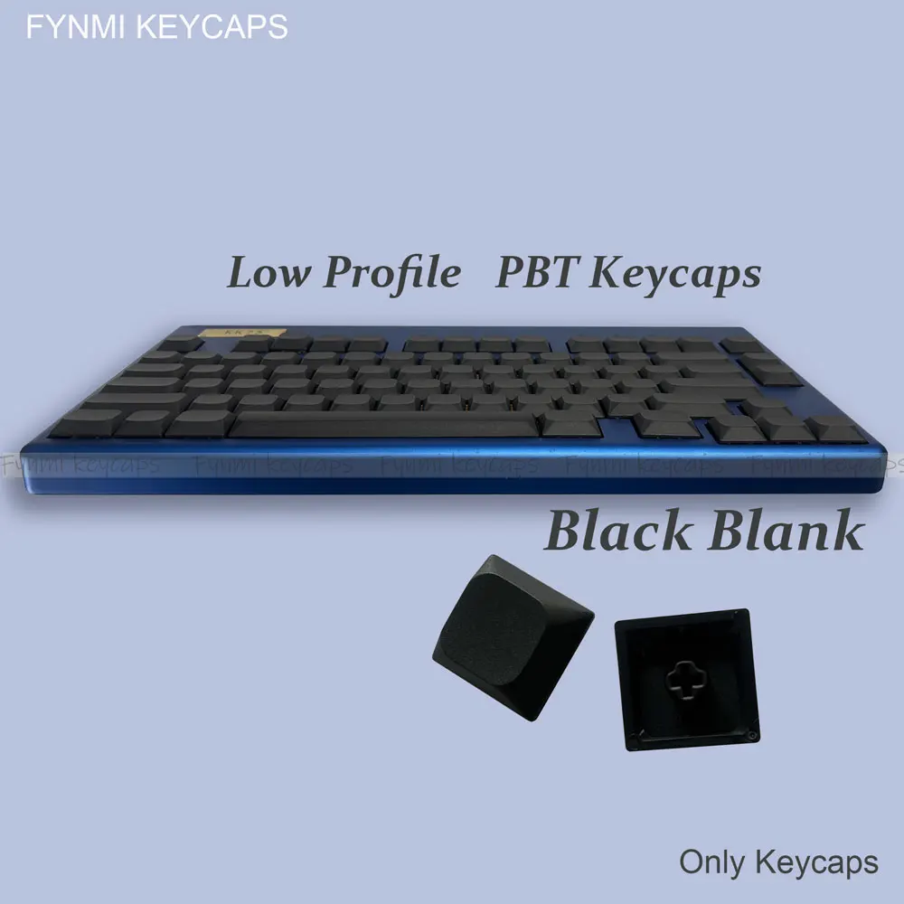 Fynmi Blank Black Low Profile Original PBT Keycaps ANSI 61-116 klawiszy, barwione sublimacyjnie keycapy do klawiatur mechanicznych — zdjęcie produktu 3