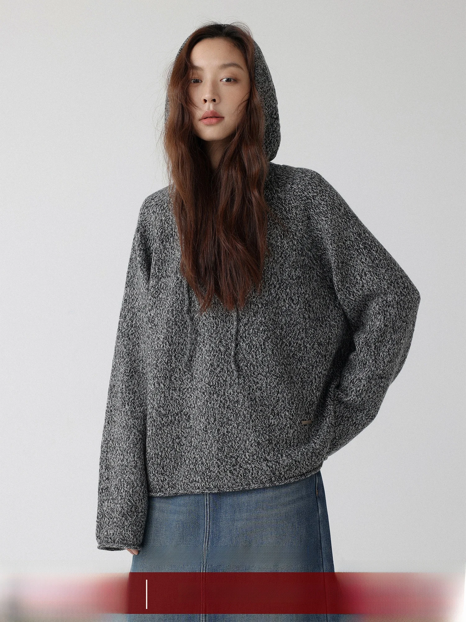 

Lowcalorie Mixed Wool Knitted Hat Design Sweatirt Loose Fit Long Sve Thiened Autumn Winter Faion Ladies Sweater