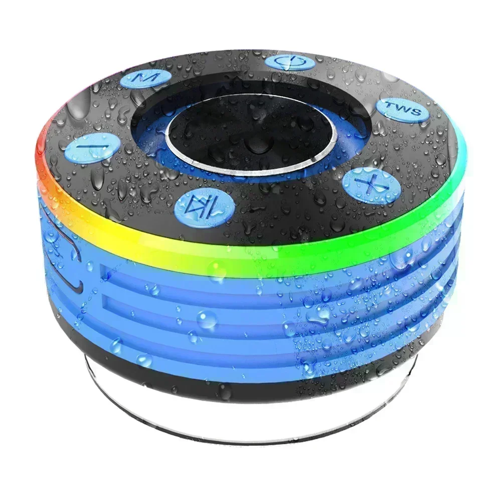 

IPX7 Водонепроницаемый RGB световой динамик Музыка в душе 5 Вт Выходная мощность ABS Материал Конструкция Компактный размер для путешествий