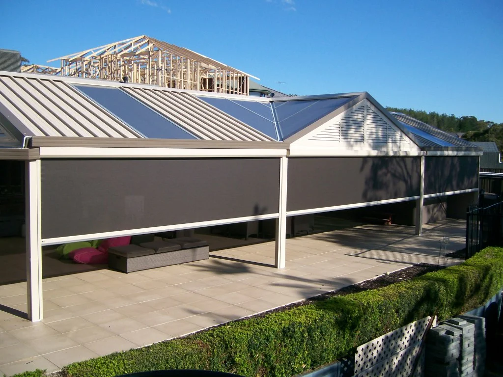 UV Protect Motorized Windproof Roller Blind  Outdoor Blinds  Waterproof Ziptrack Shade for Pergola Patio