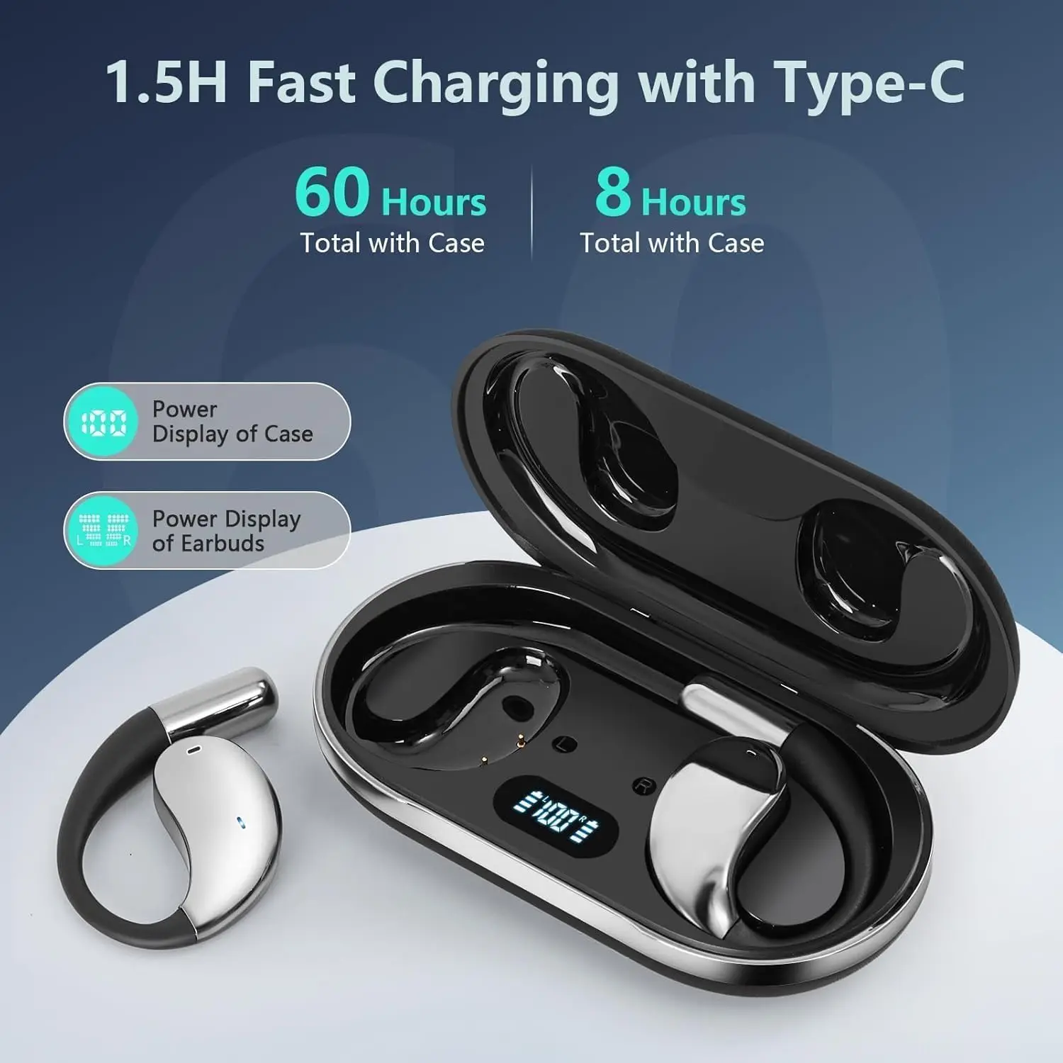 Wireless Bluetooth Translation Headphones Instant 144-Language Translator Smart Voice Real-Time Earbuds for Travel