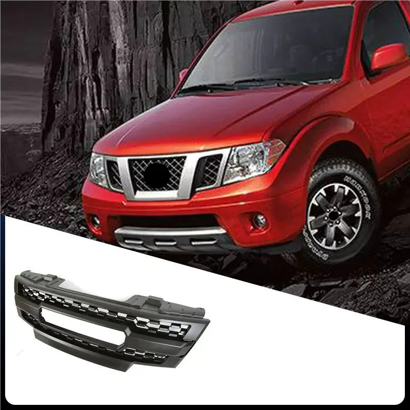 Car Front Bumper Grill with lights For Nissan Frontier 09-16 modified grille Mask Net Radiator body Kit Car Accessories