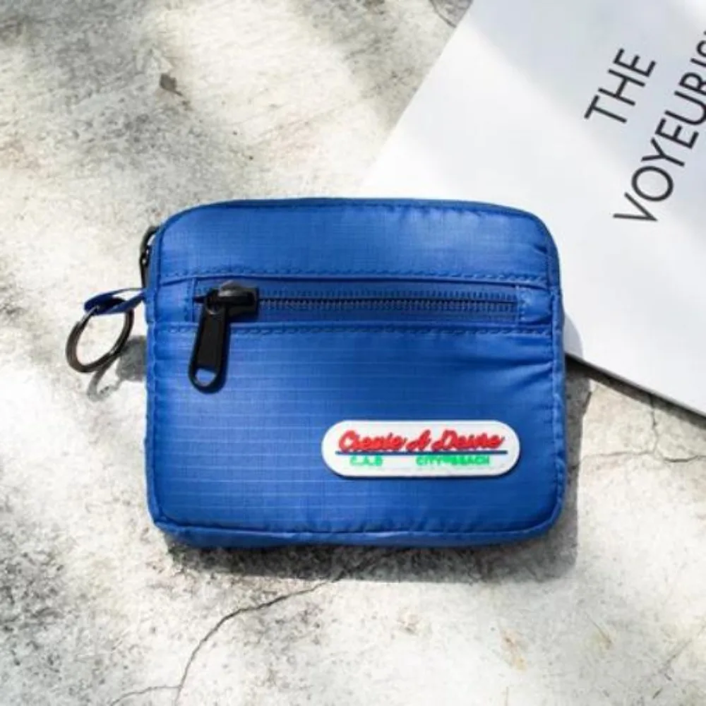 Casual Nylon Coin Pouch RFID Blocking Waterproof Short Wallet Solid Color Cash Bag Student