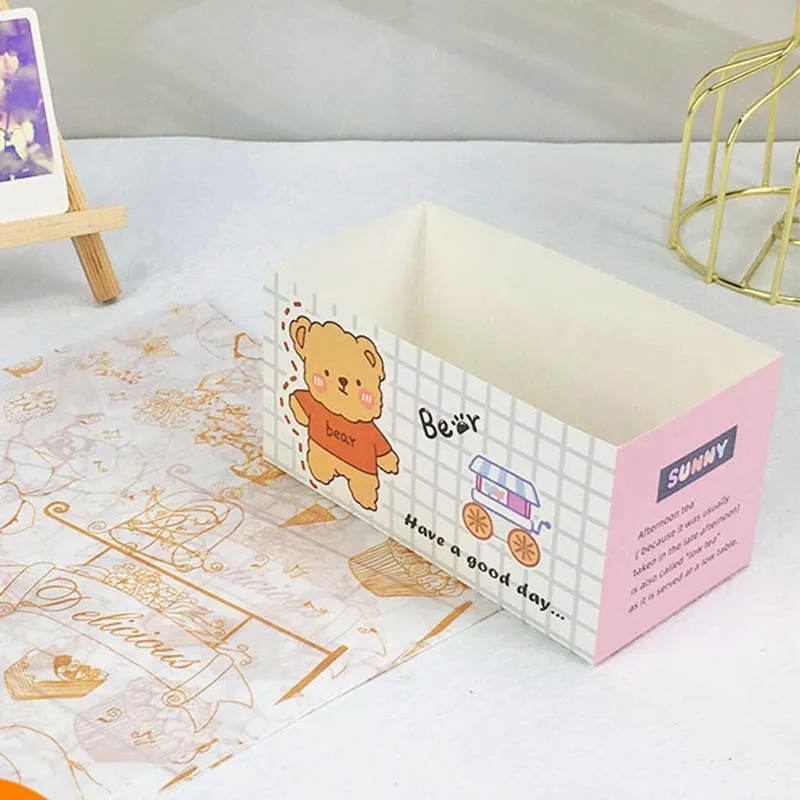50Pcs Small Size Sandwich Wrapping Box Disposable Food Container Cake Toast Bread Hamburger Packing Boxes Party Baking Supplies