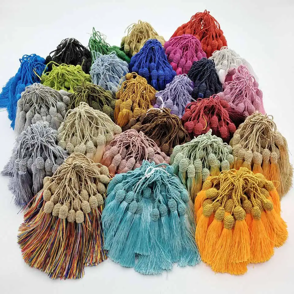 Beatiful 5pcs Hanging Rope African LaceTassels Fringe Sewing  Tassel Trim for Fabric DIY Curtain Accessories Decoration