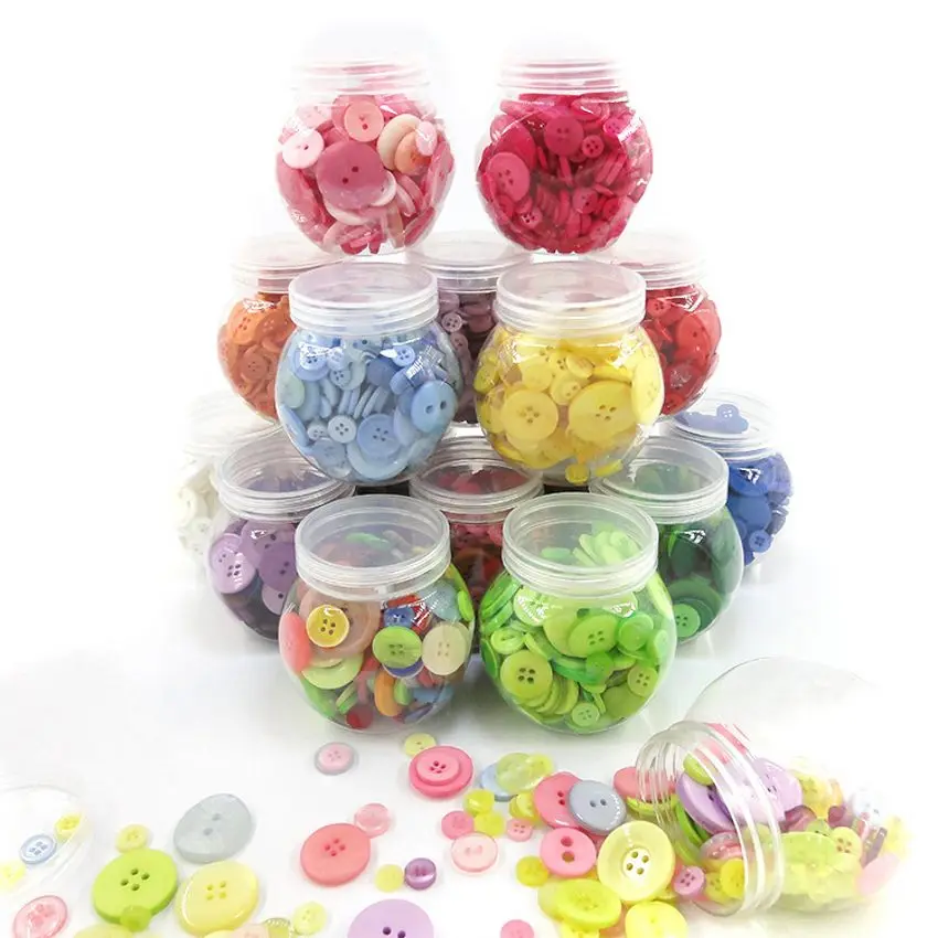 

100g/bottle Richly Colorful Resin Buttons Sewing Scrapbooking Clothing Home Craft Handmade Accessories Card Making Decor 10-30mm