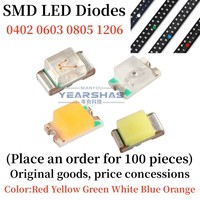 100Pcs  0402  0603  0805 1206 1210 3528 5050 5730 smd led Red Yellow Green White Blue light emitting diode Clear LED Light Diode