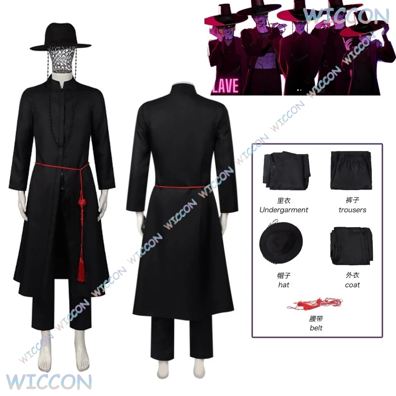 

Hunter Demon KPOP Saja Boys Jinu Косплей Костюм Парик Your Idol Черные халаты Унисекс Наряд Хэллоуин Для Взрослых Мужской Наряд