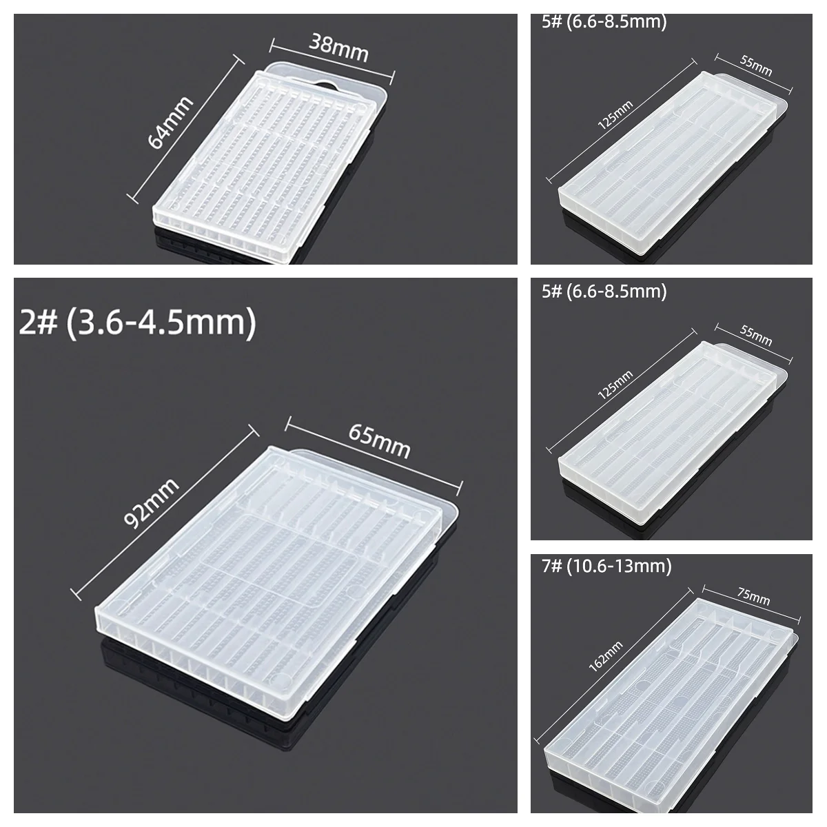 B*[PERU1 Twist Drill Empty Box Storage Box Toolbox Tool Accessories Woodworking Drill Bit 5/10 Hole Transparent Packaging Case