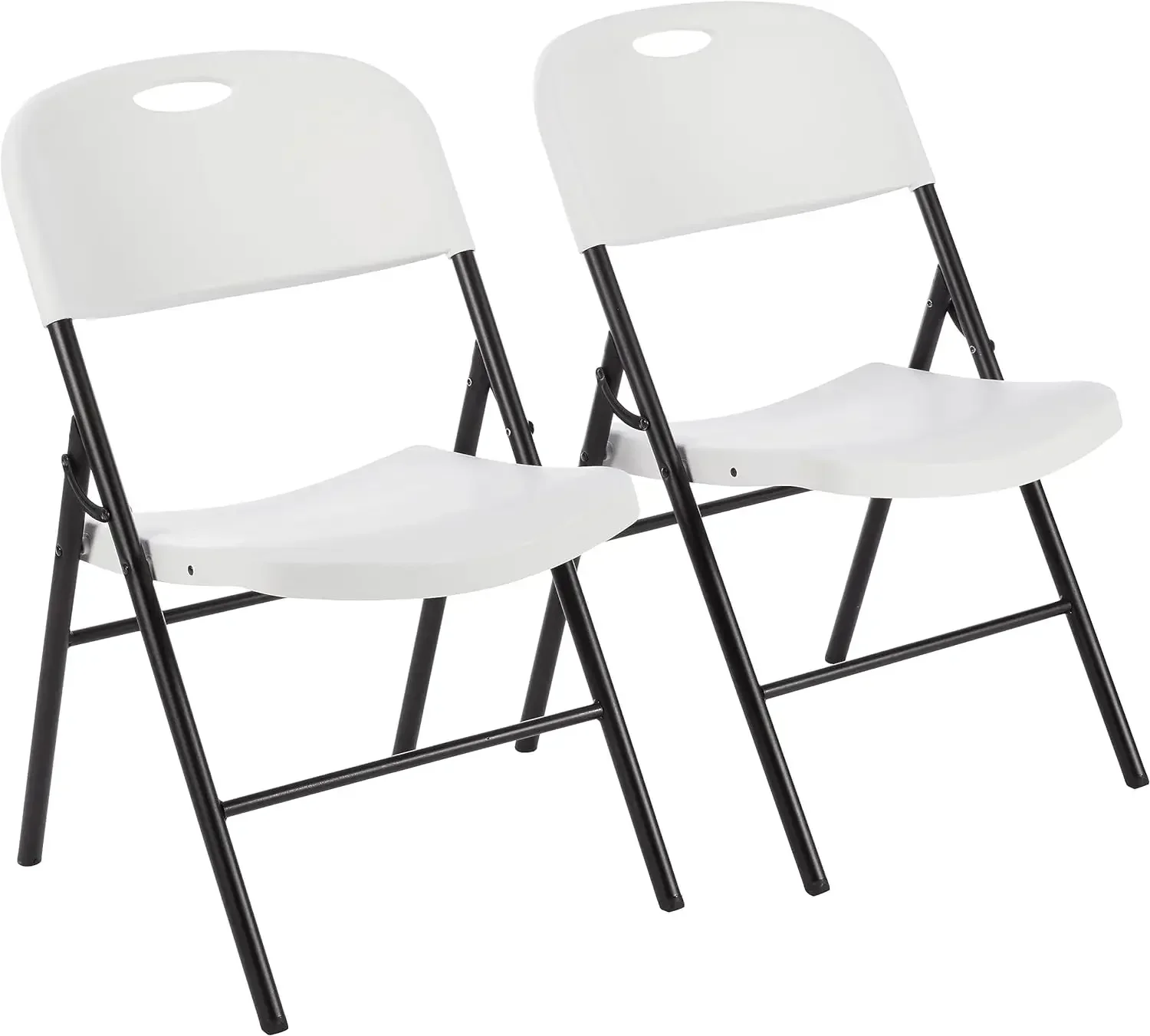 Amazon Basics Folding Plastic Chair with 350-Pound Capacity - 6-Pack, White