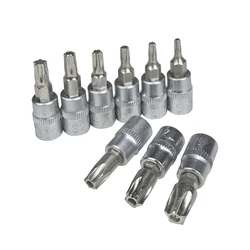 9pcs/set 5 Point Star Torx Screwdriver Bit Drive Socket Pentalobe TS10 TS15 TS20 TS25 TS27 TS30 TS40 TS45 TS50 Tools