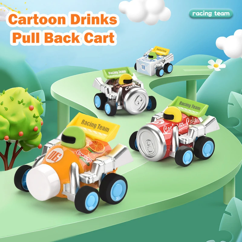 1Pcs Kreative Mini Cartoon Getränk Zurückziehen Racing Auto Spielzeug Nette Lustige Autos Kinder Spaß Spielzeug Jungen Urlaub Party Geburtstag geschenk