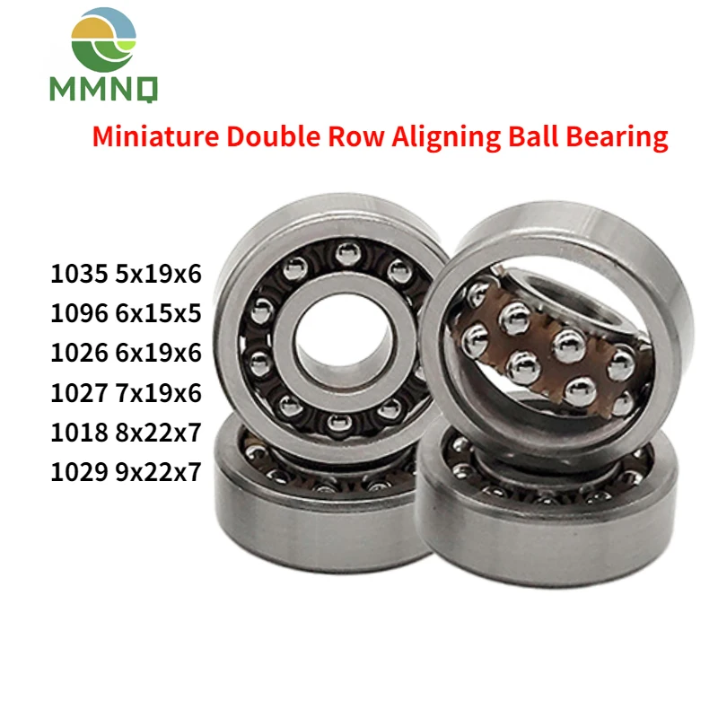 2/5pcs Miniature Double row aligning Ball Bearing 1035 5x19x6 1018 8x22x7 1026 6x19x6 1027 1096 6x15x6 1029 9x22x7
