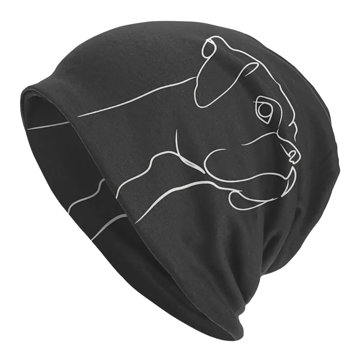 Boxer Dog Line Art Autumn Female Thin Beanies Cycling Unisex Skullies Bonnet Hats