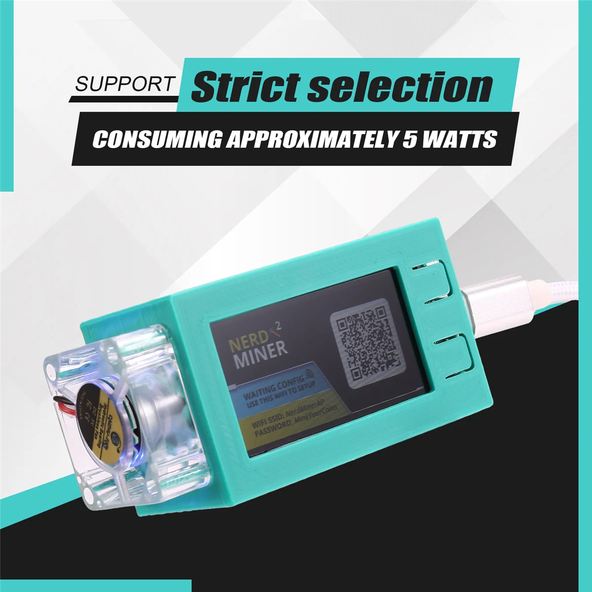 N33R_Für Nerdminer V2 Pro Miner 78KH/S Mini Bitcoin Lotterie Miner Grün