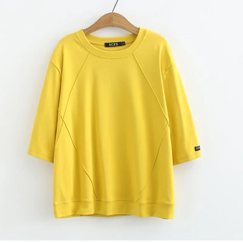 4XL Plus Size Basic T-Shirt Women Spring Summer Patchwork O-Neck Tees Half Sleeve Bottoming Tops Oversized Curve Clothes