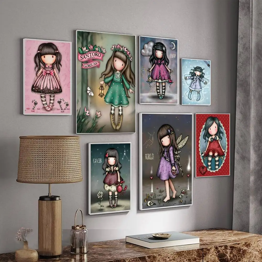 Cute Gorjusses Cartoon S-Santoro Good Quality Prints and Posters Waterproof Paper Sticker Coffee House Bar Posters Wall Stickers