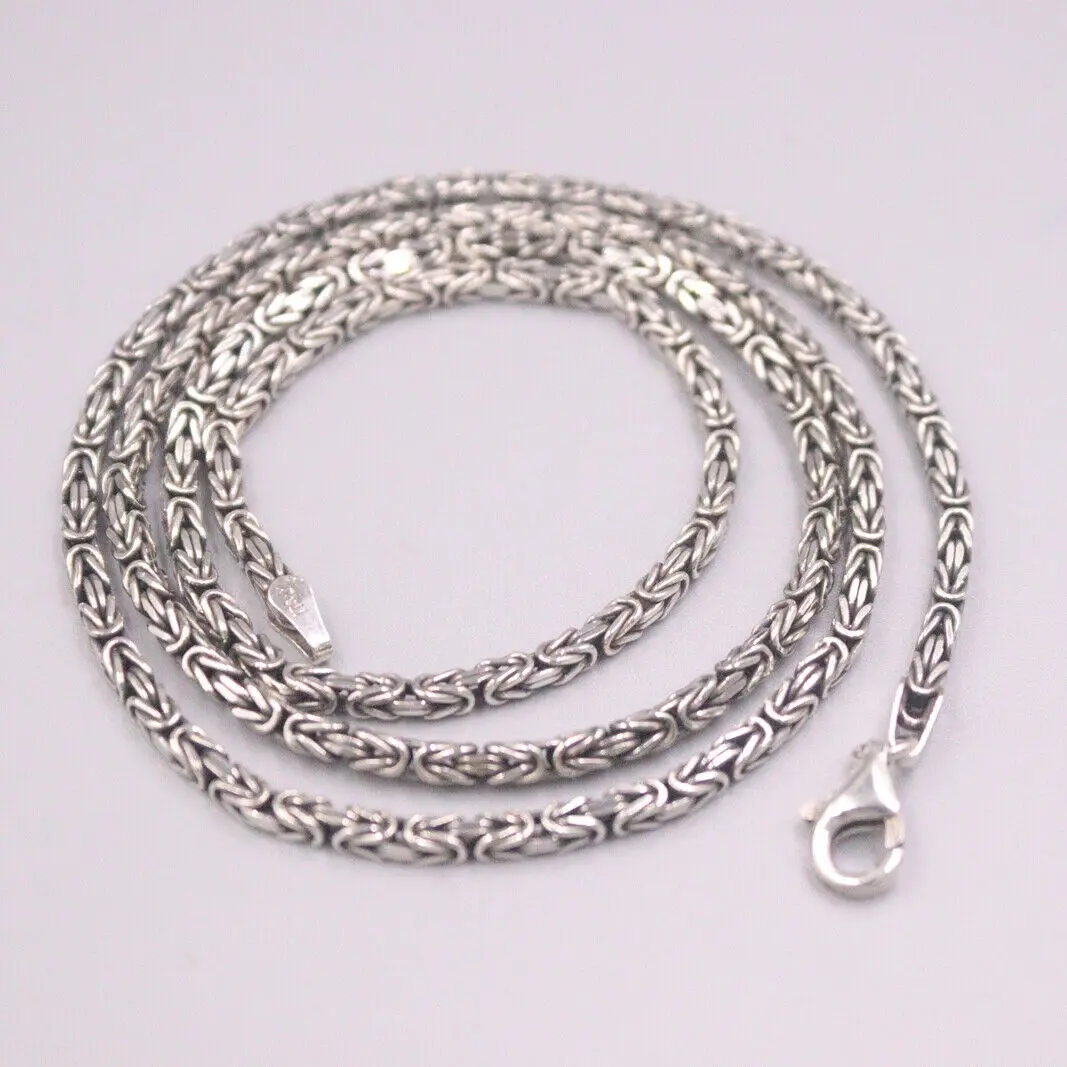 

Recommend Solid 925 Sterling Silver Necklace 3mm Byzantine Link Chain 23.6inch