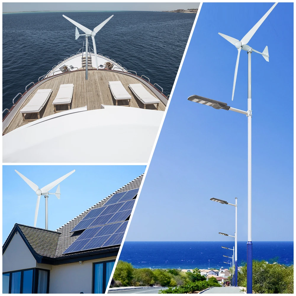 High Power Horizontal Wind Turbine 10KW 48V 220V Offshore And Onshore Solutions, Used For Household Farms With Low Power Consump