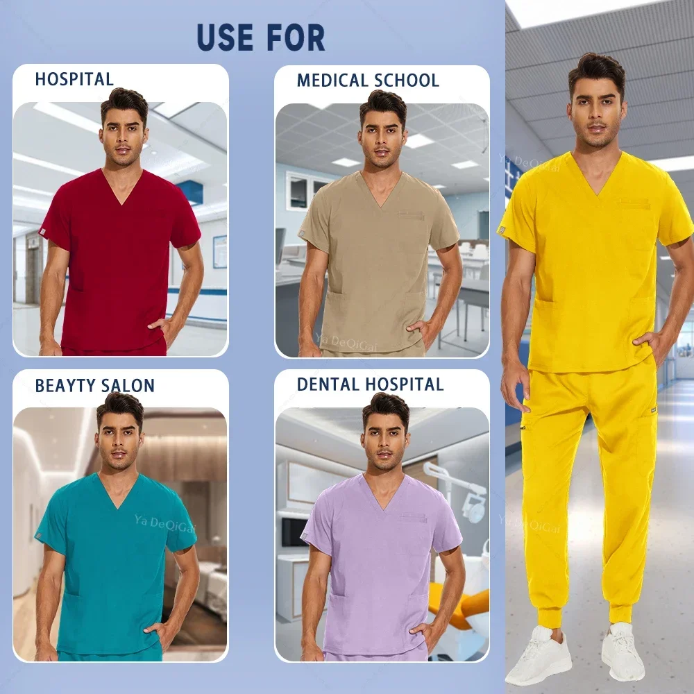 Operating Room Unisex Nurse Uniform Hospital Doctor Workwear Dental Surgery Clothes Medical ScrubsSet Clinical Top Pants