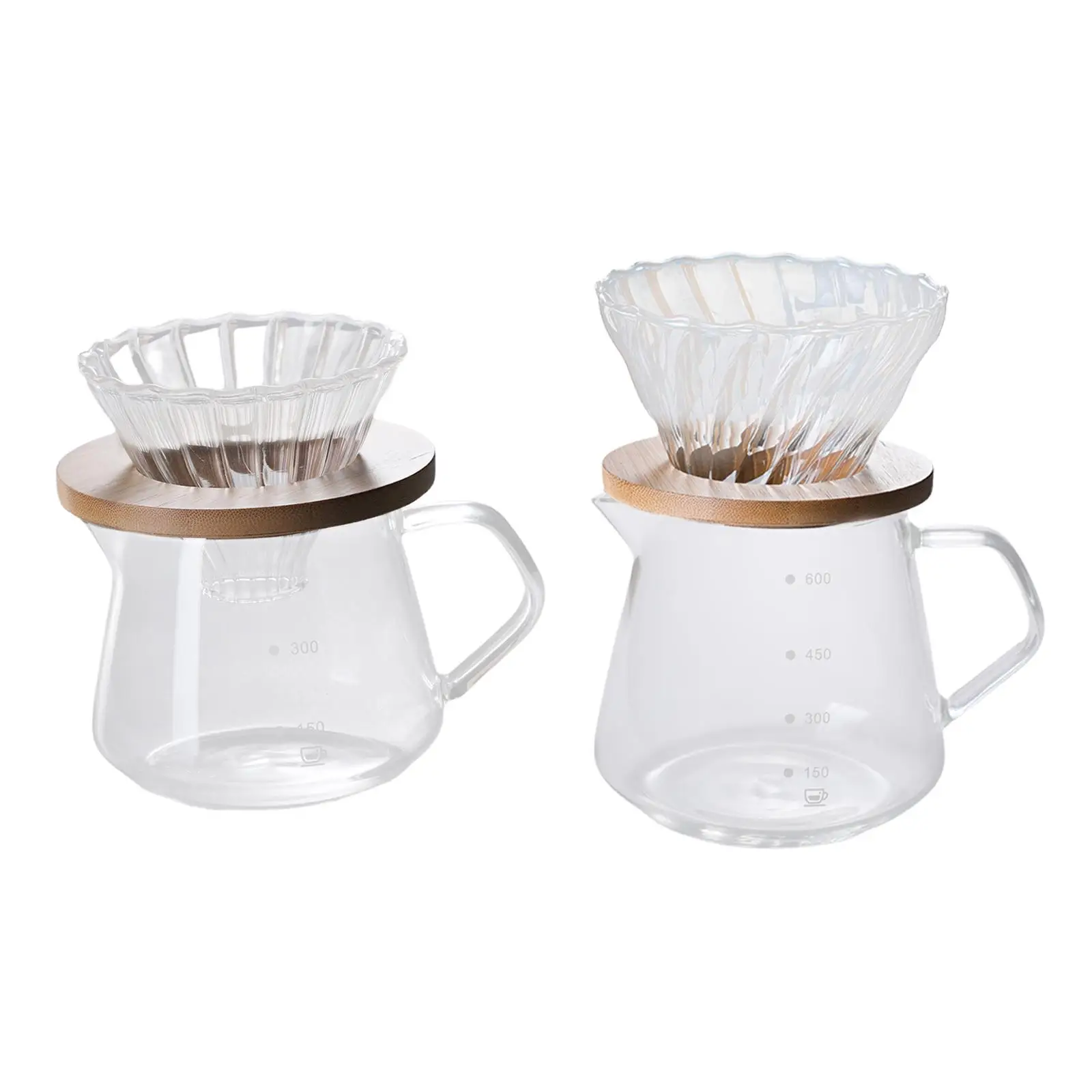 300ml/600ml Coffee Dripper Coffee Pot Percolators Set Pour Over Coffee Maker