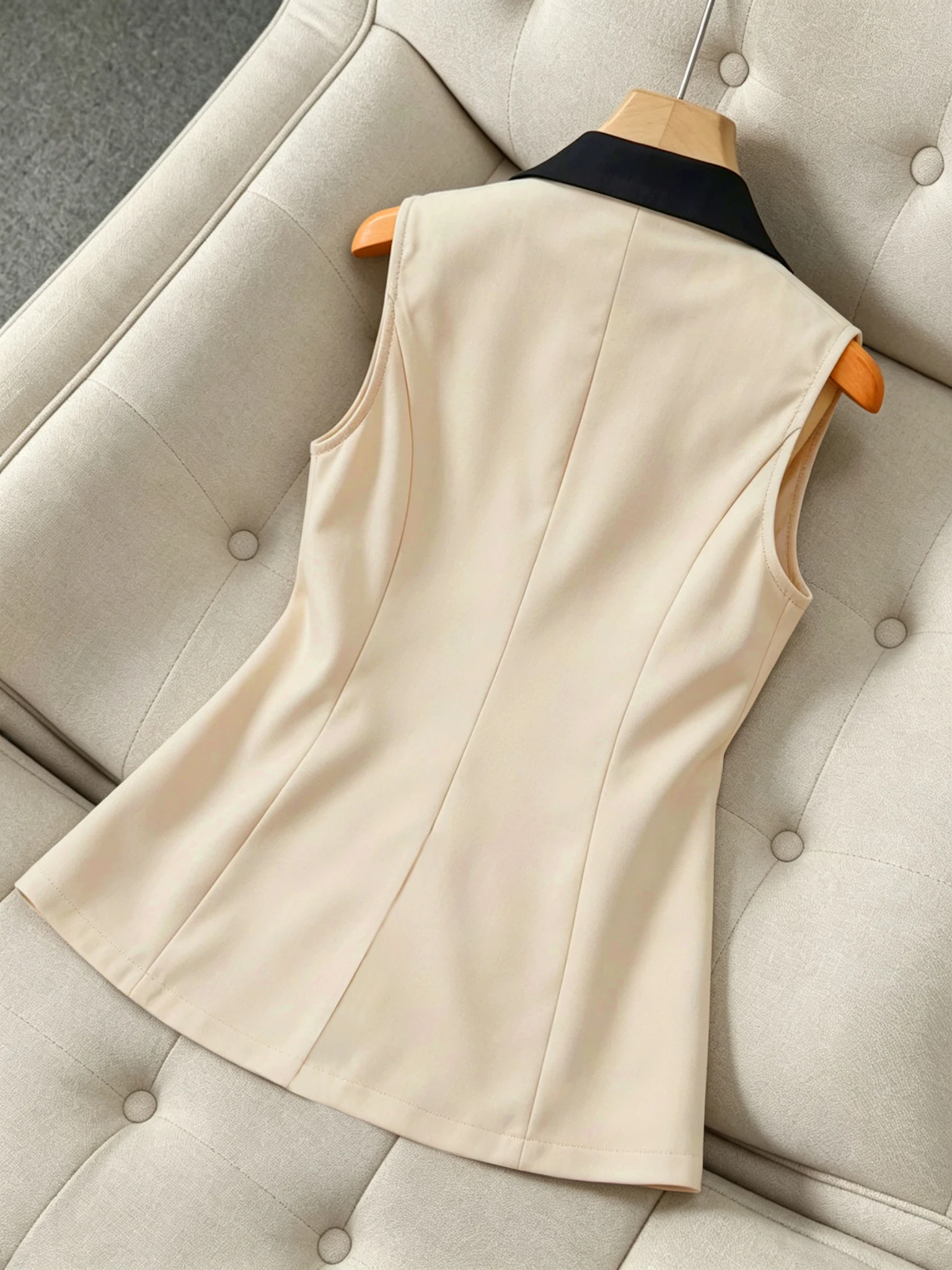 Spring Summer Color Clash Suit Vest No Lining for Men's Casual Wear