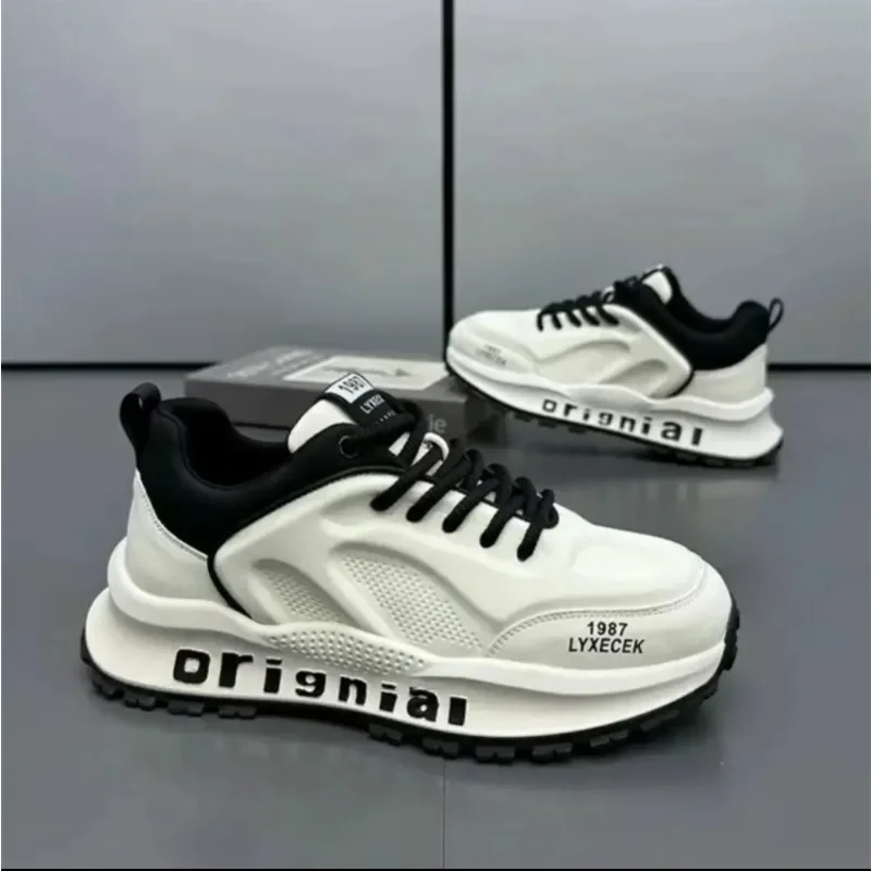 Black Versatile Sports Shoes for Men, Trendy Niche, Handsome Running Shoes, Student Personalized Casual Shoes