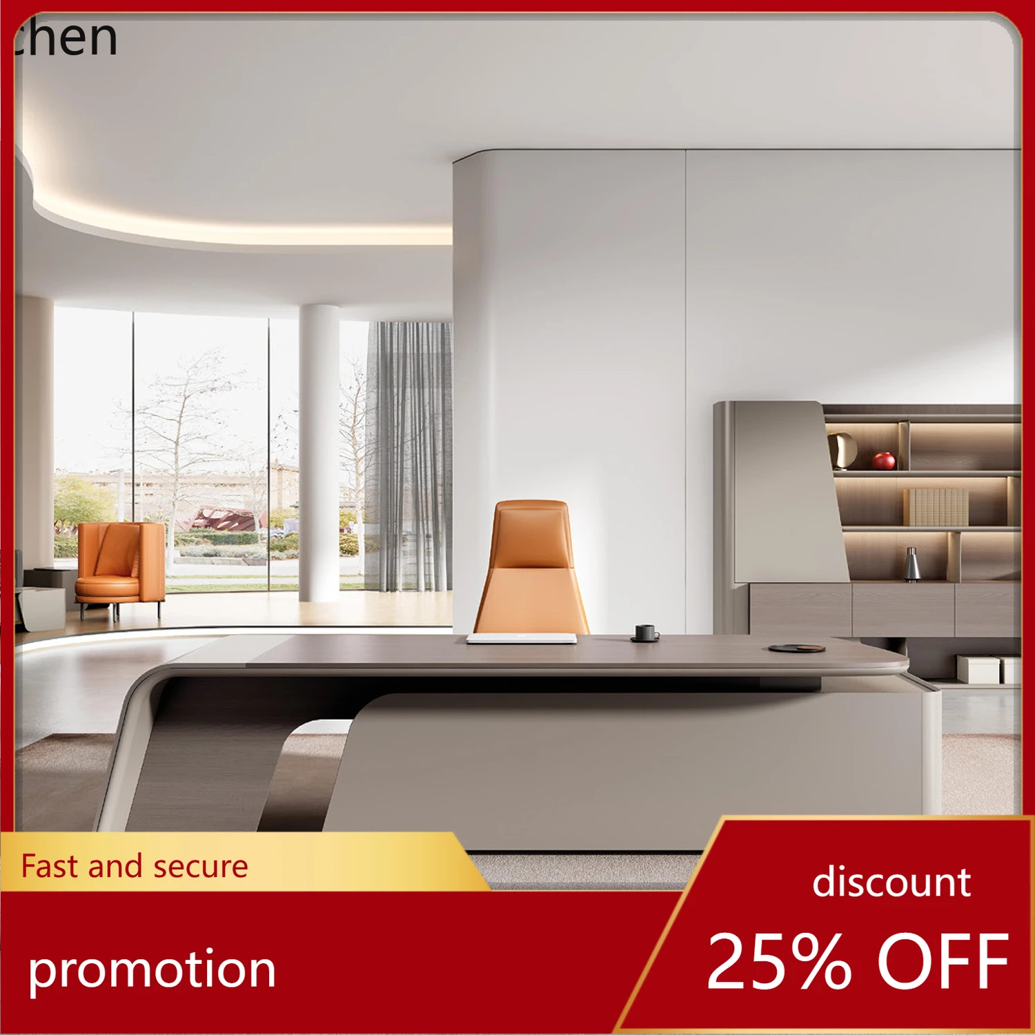 

YXY Solid Wood Light Luxury High-end Office Desk Simple Modern Manager Desk