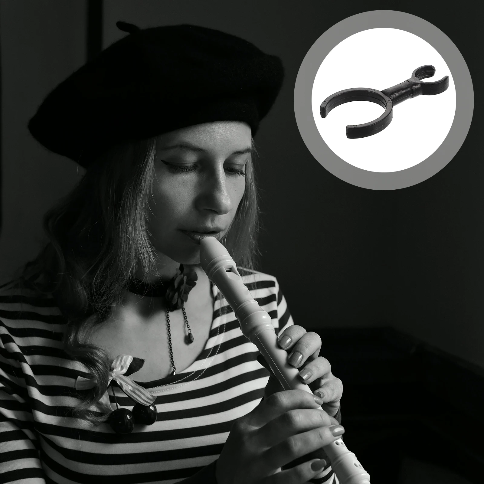 

2 Pcs Microphone Clip Clip-on Mount for Woodwinds Mounting Flute Accessory Plastic Clamp Instruments