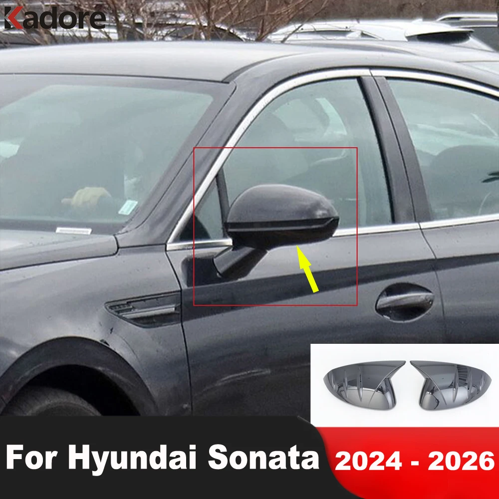 

Rearview Mirror Cover Trim For Hyundai Sonata 2024 2025 2026 Carbon Fiber Car Side Wing Mirrors Cap Frame Overlay Accessories