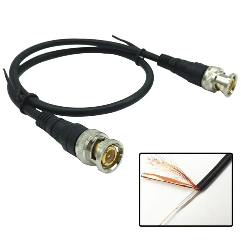 ESCAM Pure Copper BNC Male To Male Straight Crimp Q9 Head HD Monitor Line Double-head Video Cable  1 M Jumper