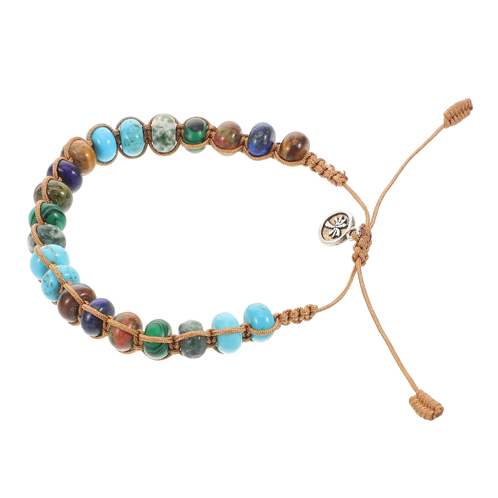 

Colorful Bracelet Natural Stone Beaded Adjustable Yoga String Braclets for Lady Lightweight Travel Everyday Wear Beaded Pack