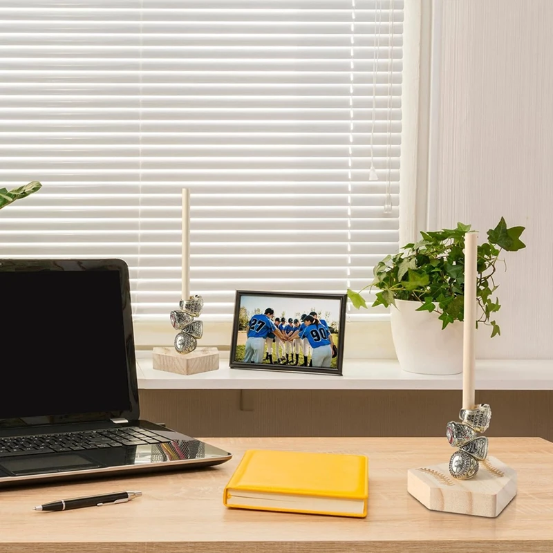 حامل عرض حلقي للبطولات الخشبية ، حامل كرة البيسبول اللينة ، ديكور كهف الرجل ، هدايا لمحبي الكرة