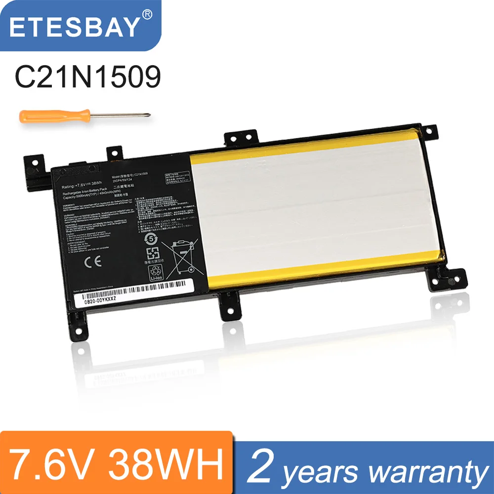 ETESBAY C21N1509 Laptop Battery Replacement for Asus Vivobook X556UA X556UB X556UF 7.6V 38Wh