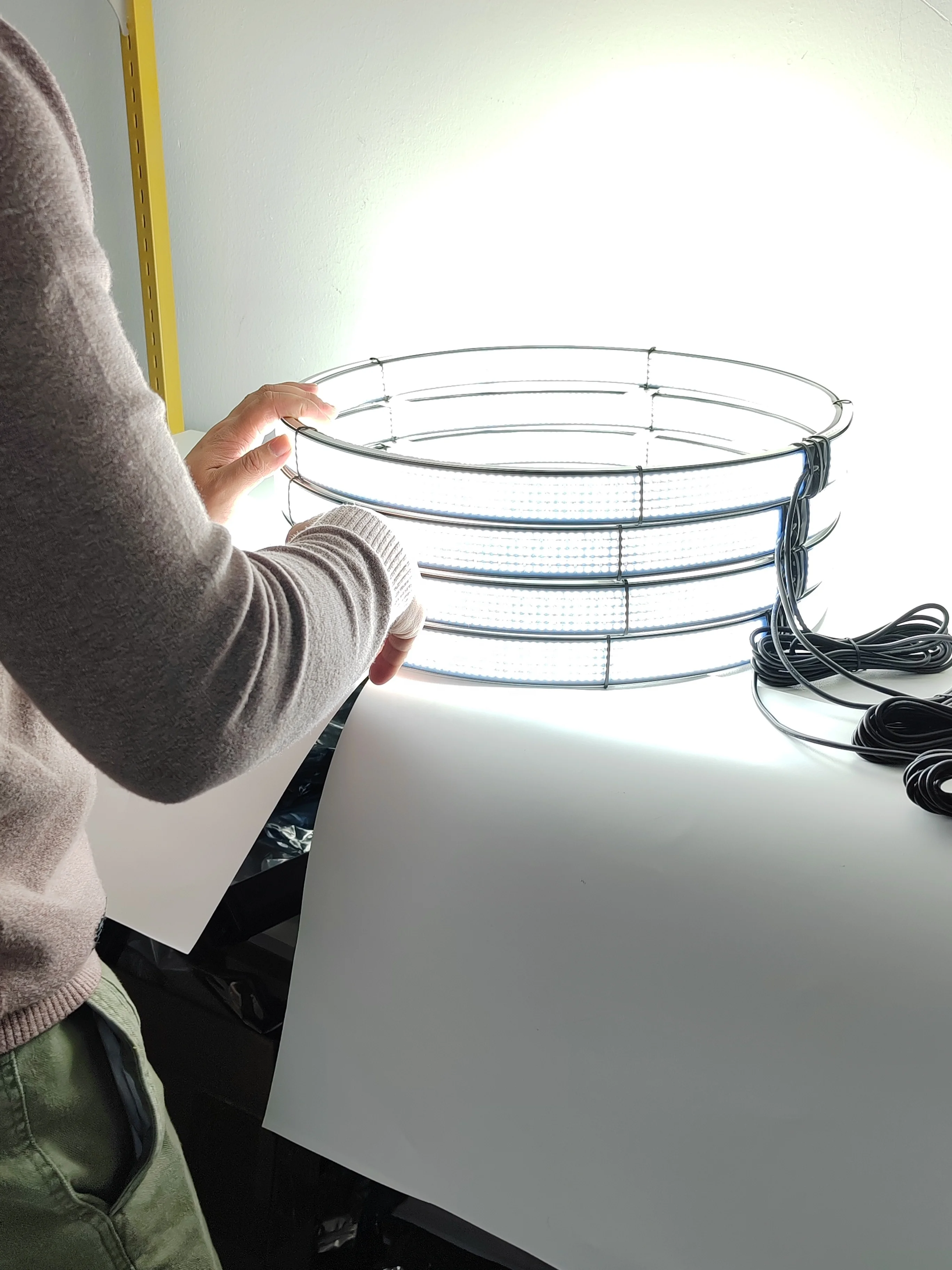 NEWEST Double 5 Row Double Sided LED Wheel Rings 17inch Pure White Color Car Rim Light Kit For Truck Pickup