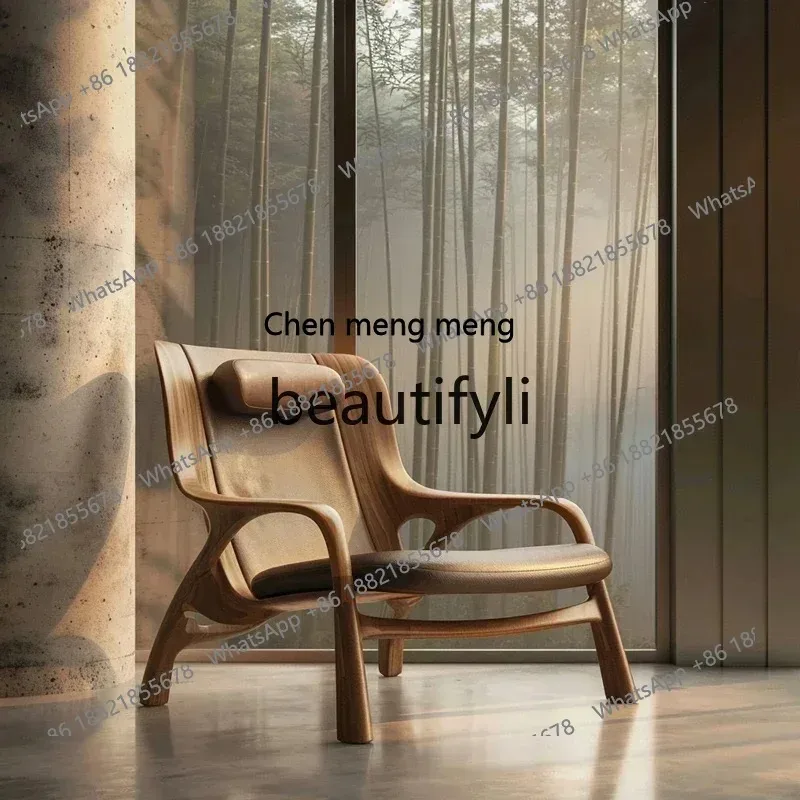 cn8617 LHY S26 North American black walnut ash wood solid wood single chair light luxury new Chinese custom office leisure lazy