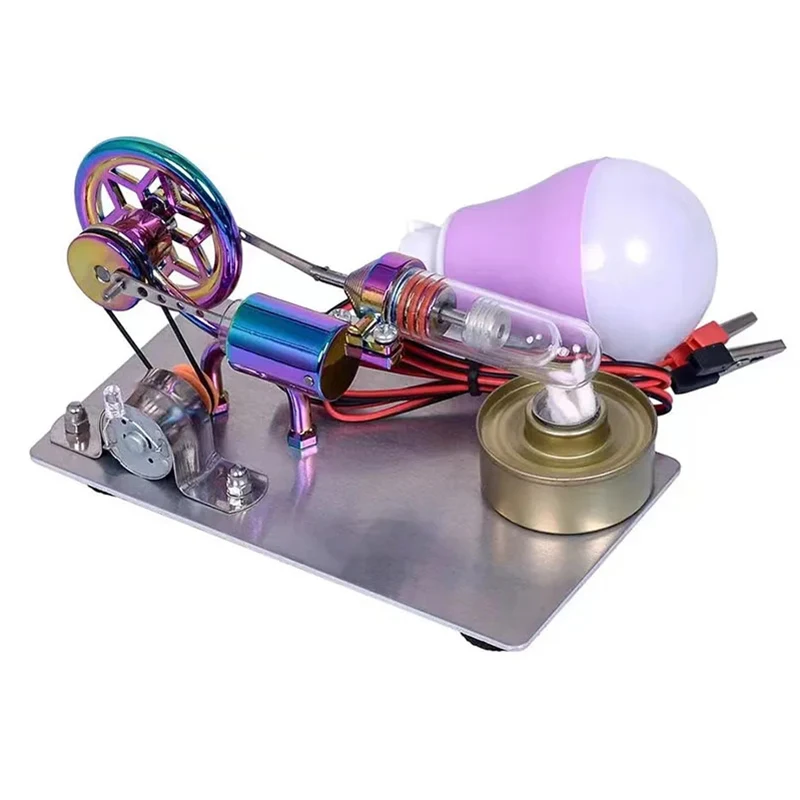 

Mini Stirling Engine Generator with Light Color Engine Physics Experiment Popular Science DIY Production Invention Toy