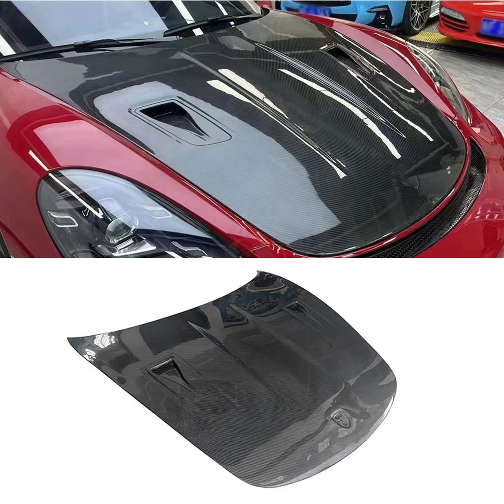 

For Porsche 718 981 911 Boxster Carbon Fiber Front Bumper Bonnet Cover Hood Front Bumper Engine Hood Cover Body Kit Parts