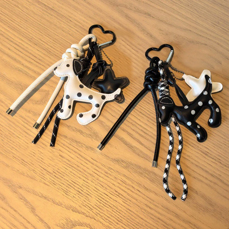 Creativity PU Leather Dalmatian Dog Pendant Keychain Cute Animals Design Bag Charm Backpack Hanging Piece Trend Accessories