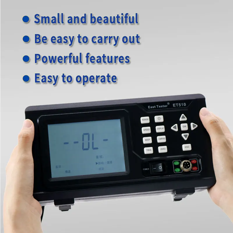 

ET511 10uΩ ~ 2MΩ 0.1% High-precision DC Low Resistance Tester 110V-220V Electronic Measurement ComponentTester Accuracy Measurer