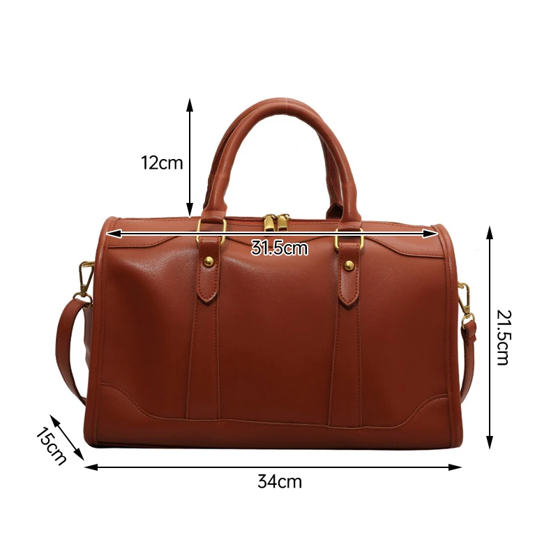 Bolso de viaje sencillo de gran capacidad para mujer, bolsa de equipaje de hombro, informal, de alta calidad, a la moda, novedad de 2024