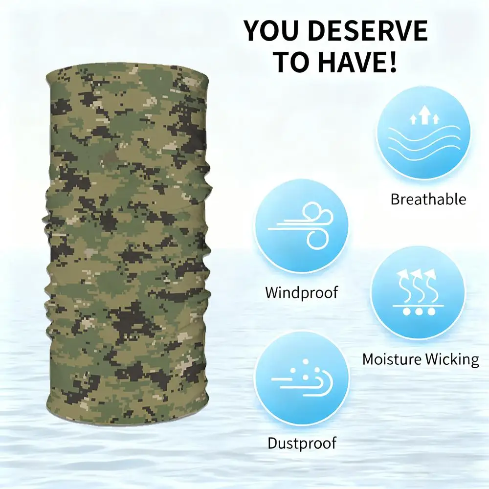 Camuflaje deportes senderismo ciclismo pesca cubierta de cuello Bandana sin costuras para hombre diadema para mujer pasamontañas tubo máscara facial bufanda